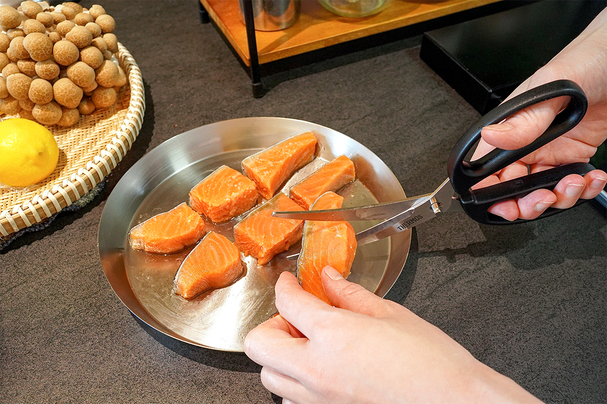 鮭ときのこのレモンバター醤油