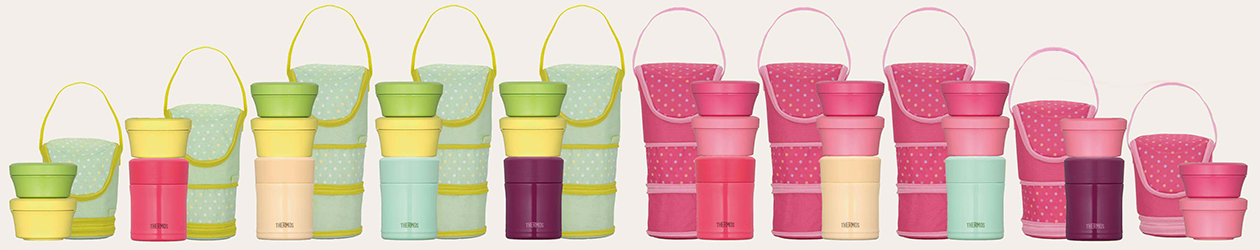 好きな色のフレッシュフードコンテナーとフードコンテナー（現在のスープジャー）を組み合わせて自分だけのお弁当箱セットが作れるeatシリーズとして発売しました。